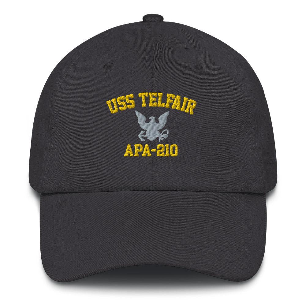 USS Telfair (APA-210) Embroidered Dad Hat Tactically Acquired Dark Grey  