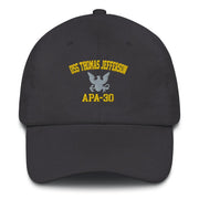 USS Thomas Jefferson (APA-30) Embroidered Dad Hat Tactically Acquired Dark Grey  