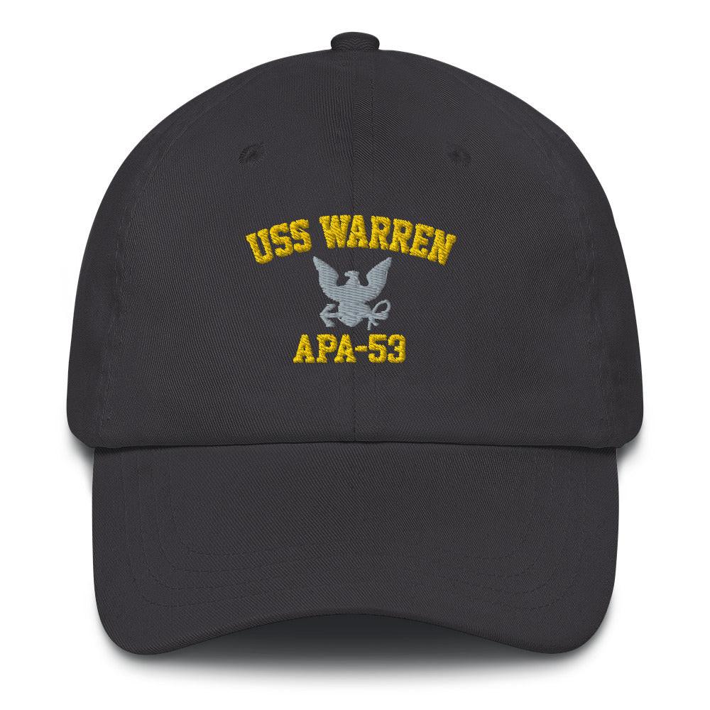 USS Warren (APA-53) Embroidered Dad Hat Tactically Acquired Dark Grey  