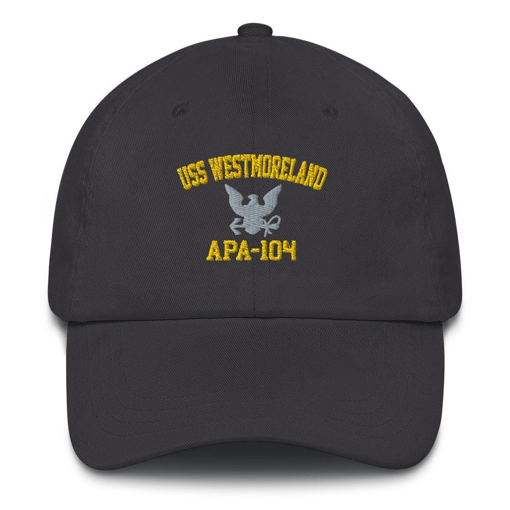 USS Westmoreland (APA-104) Embroidered Dad Hat Tactically Acquired Dark Grey  