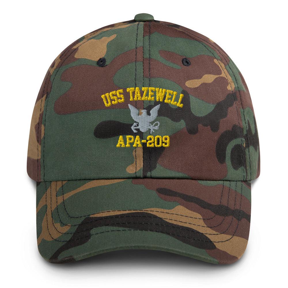 USS Tazewell (APA-209) Embroidered Dad Hat Tactically Acquired Green Camo  