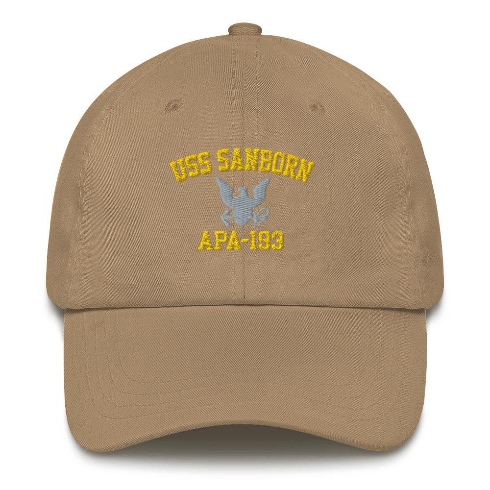 USS Sanborn (APA-193) Embroidered Dad Hat Tactically Acquired Khaki  