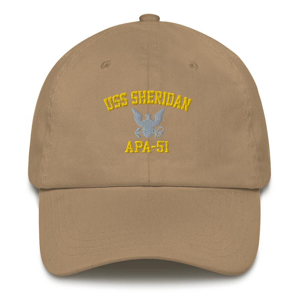 USS Sheridan (APA-51) Embroidered Dad Hat Tactically Acquired Khaki  