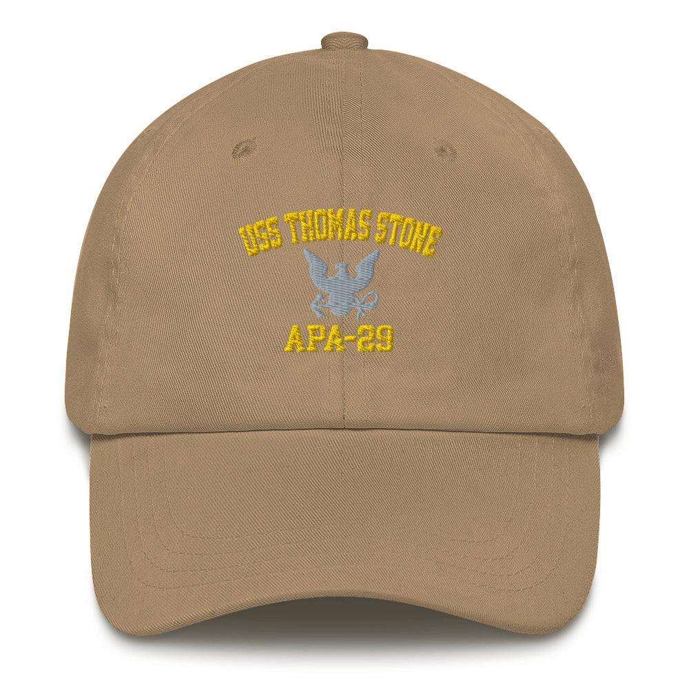 USS Thomas Stone (APA-29) Embroidered Dad Hat Tactically Acquired Khaki  