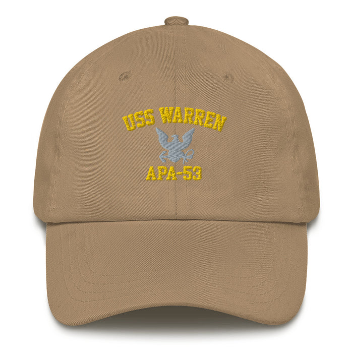 USS Warren (APA-53) Embroidered Dad Hat Tactically Acquired Khaki  