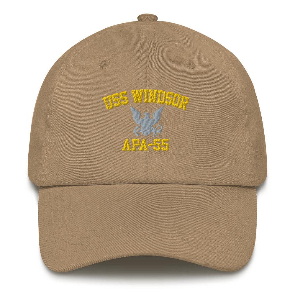 USS Windsor (APA-55) Embroidered Dad Hat Tactically Acquired Khaki  