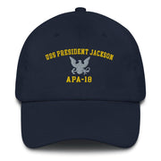 USS President Jackson (APA-18) Embroidered Dad Hat Tactically Acquired Navy  