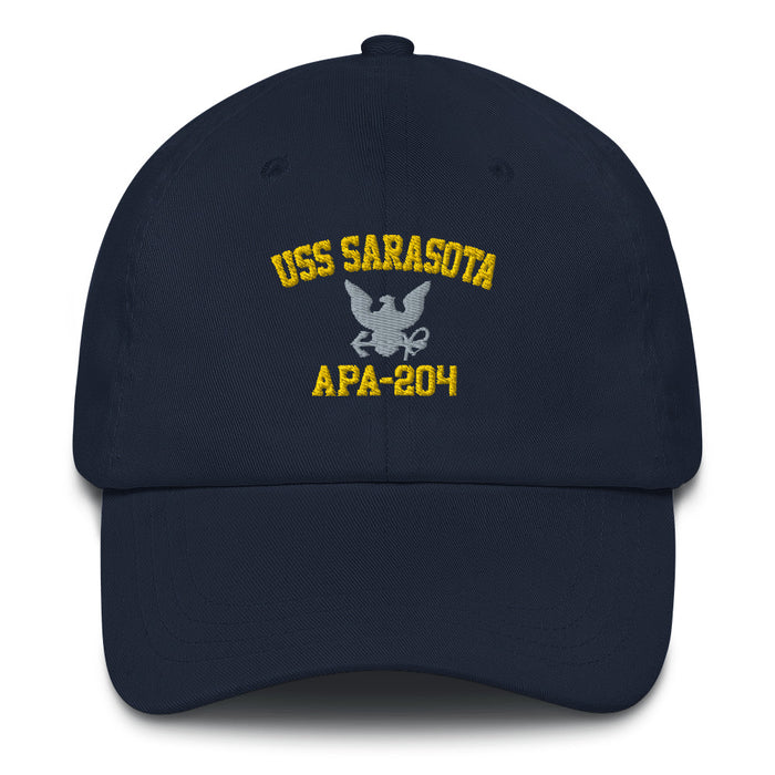 USS Sarasota (APA-204) Embroidered Dad Hat Tactically Acquired Navy  