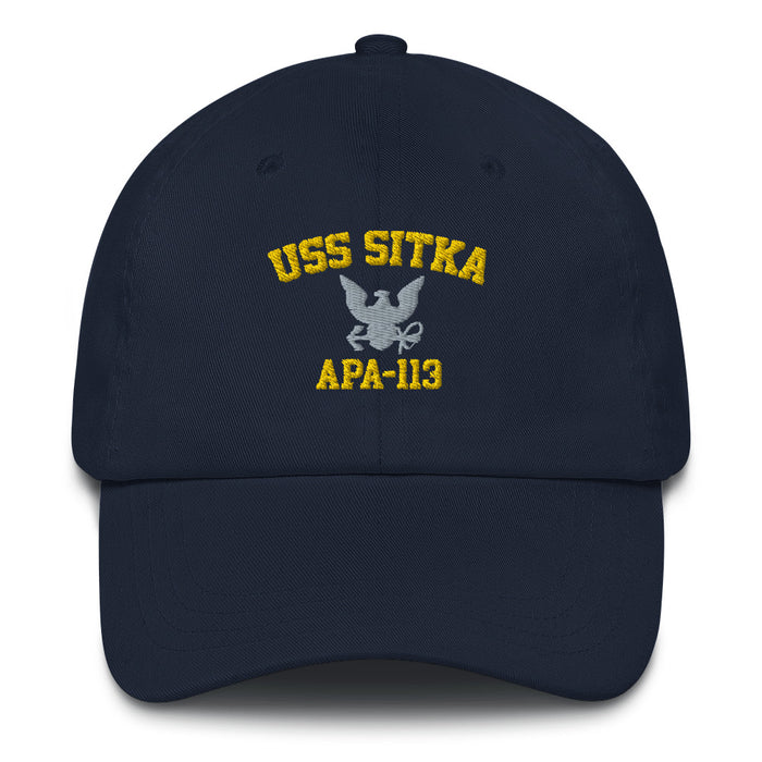 USS Sitka (APA-113) Embroidered Dad Hat Tactically Acquired Navy  