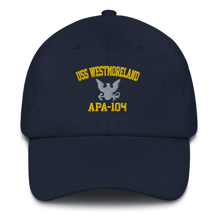 USS Westmoreland (APA-104) Embroidered Dad Hat Tactically Acquired Navy  