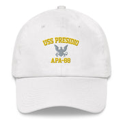 USS Presidio (APA-88) Embroidered Dad Hat Tactically Acquired White  