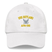 USS Rutland (APA-192) Embroidered Dad Hat Tactically Acquired White  