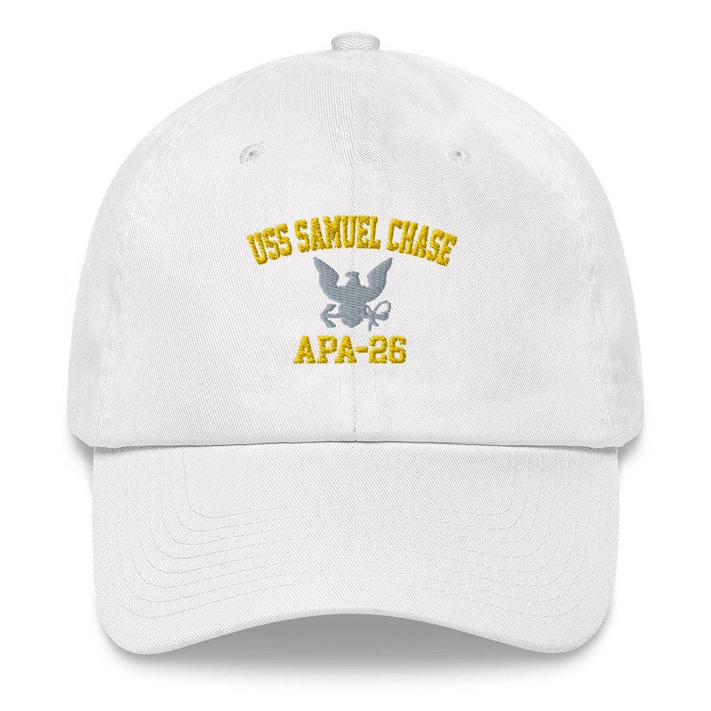 USS Samuel Chase (APA-26) Embroidered Dad Hat Tactically Acquired White  
