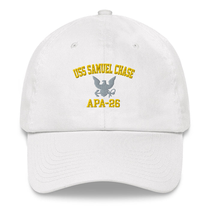 USS Samuel Chase (APA-26) Embroidered Dad Hat Tactically Acquired White  