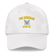 USS Sheridan (APA-51) Embroidered Dad Hat Tactically Acquired White  