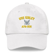USS Sibley (APA-206) Embroidered Dad Hat Tactically Acquired White  