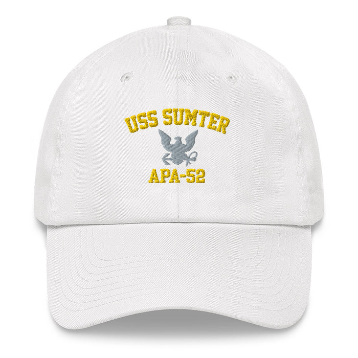 USS Sumter (APA-52) Embroidered Dad Hat Tactically Acquired White  