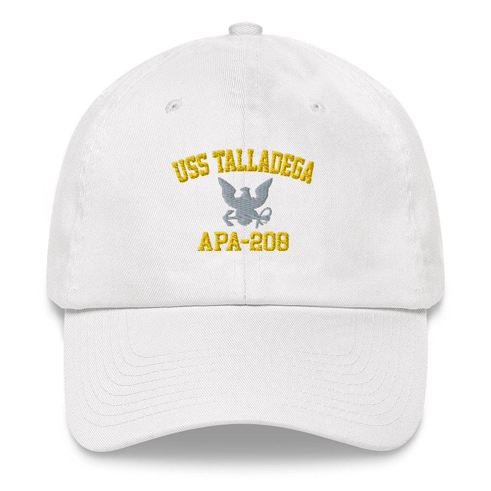 USS Talladega (APA-208) Embroidered Dad Hat Tactically Acquired White  