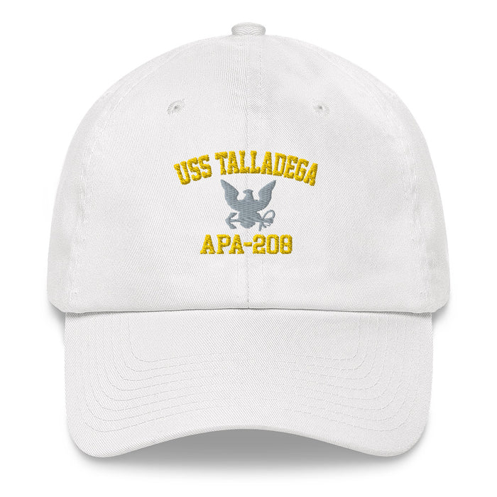 USS Talladega (APA-208) Embroidered Dad Hat Tactically Acquired White  