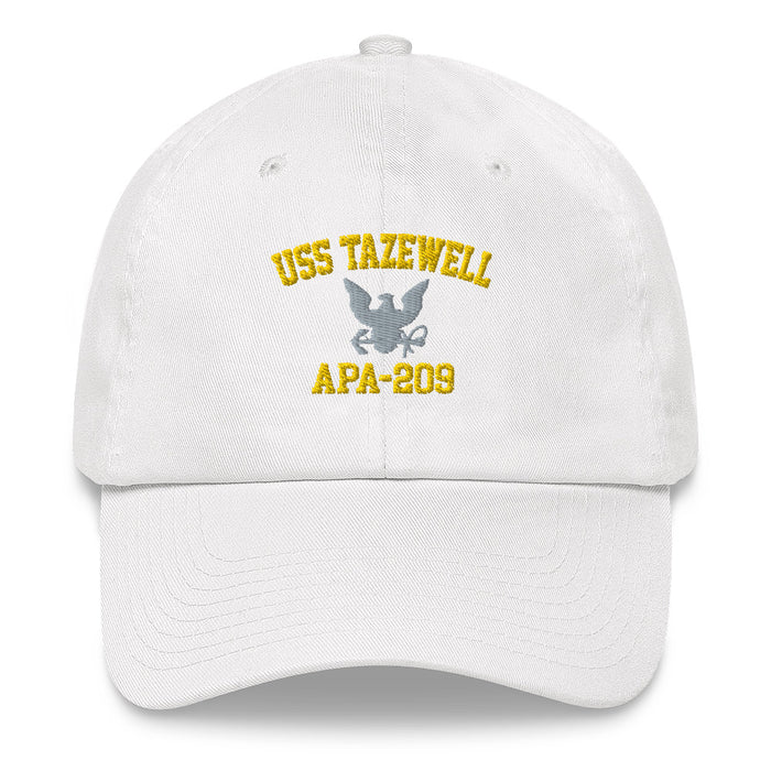 USS Tazewell (APA-209) Embroidered Dad Hat Tactically Acquired White  