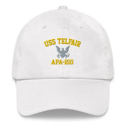 USS Telfair (APA-210) Embroidered Dad Hat Tactically Acquired White  