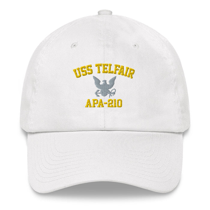 USS Telfair (APA-210) Embroidered Dad Hat Tactically Acquired White  