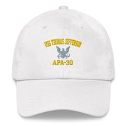 USS Thomas Jefferson (APA-30) Embroidered Dad Hat Tactically Acquired White  