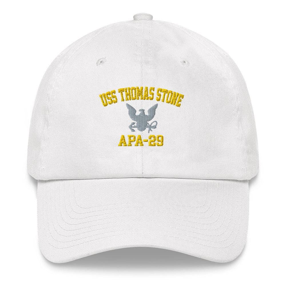 USS Thomas Stone (APA-29) Embroidered Dad Hat Tactically Acquired White  