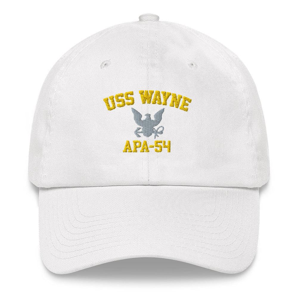 USS Wayne (APA-54) Embroidered Dad Hat Tactically Acquired White  