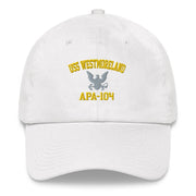 USS Westmoreland (APA-104) Embroidered Dad Hat Tactically Acquired White  