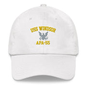 USS Windsor (APA-55) Embroidered Dad Hat Tactically Acquired White  