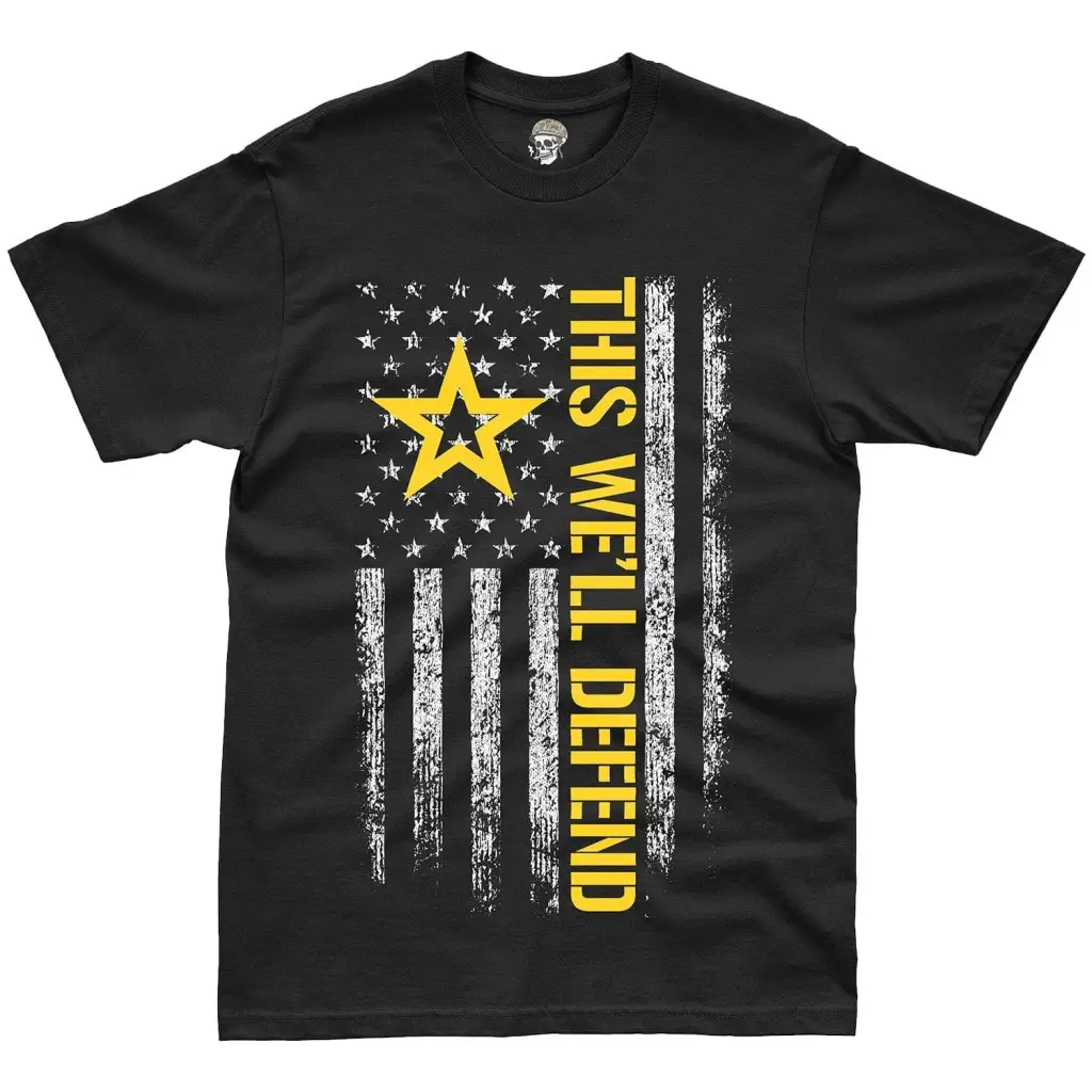 Commemorative U.S. Army "This We'll Defend" American Flag T-Shirt Tactically Acquired   