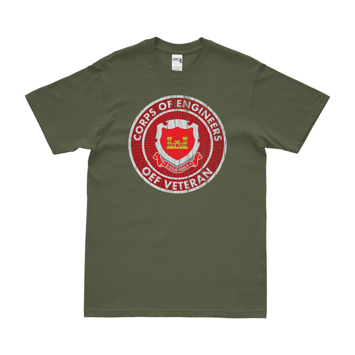 Corps of Engineers OEF Veteran T-Shirt Tactically Acquired Military Green Distressed Small