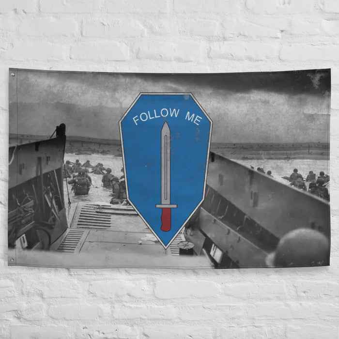 D-Day Omaha Beach, June 6, 1944 U.S. Army Infantry Indoor Wall Flag Tactically Acquired   