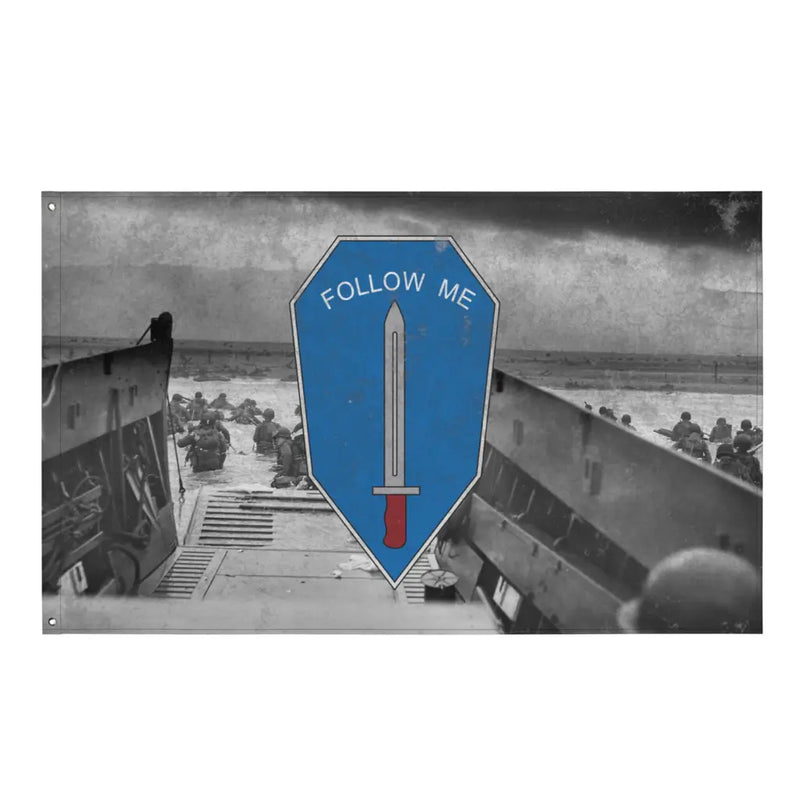 D-Day Omaha Beach, June 6, 1944 U.S. Army Infantry Indoor Wall Flag