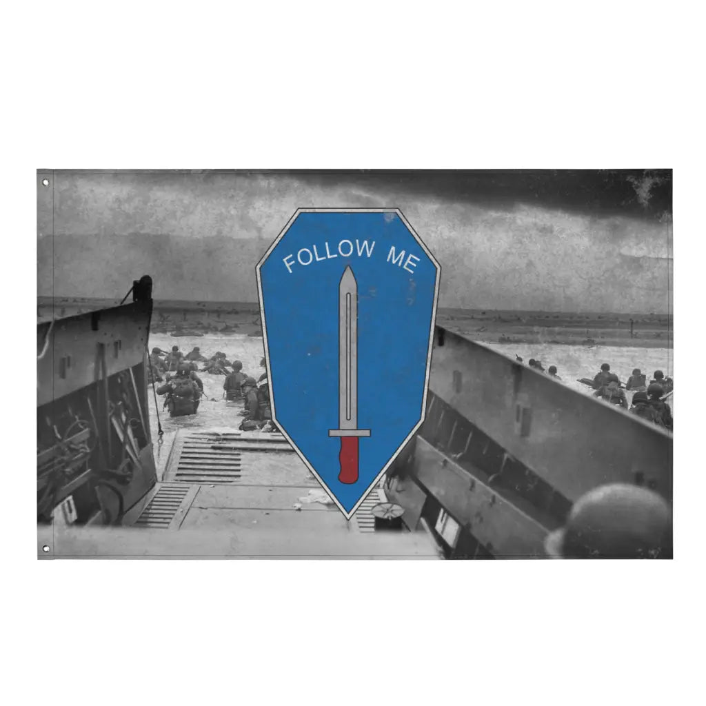 D-Day Omaha Beach, June 6, 1944 U.S. Army Infantry Indoor Wall Flag Tactically Acquired   