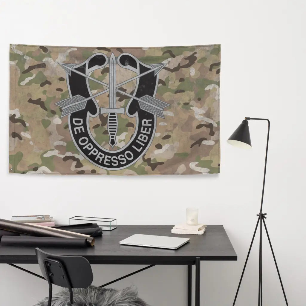 De Oppresso Liber U.S. Army Special Forces Indoor Wall Flag Tactically Acquired   
