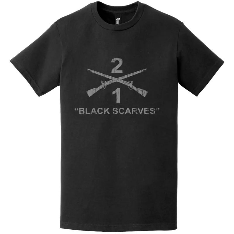 Distressed 1-2 Infantry Regiment "Black Scarves" Rifles T-Shirt