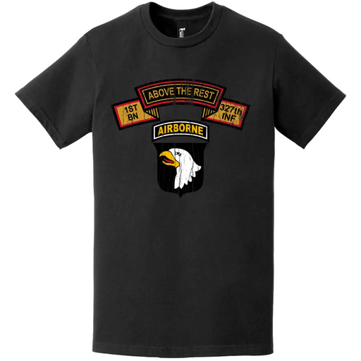 Distressed 1-327 Infantry Regiment 101st Airborne SSI Crest T-Shirt Tactically Acquired   
