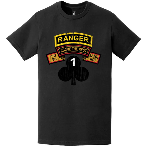 Distressed 1-327 IR 'Above the Rest' Ranger Tab Logo T-Shirt Tactically Acquired   