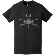 Distressed 1-68 Armor Regiment Branch Logo Emblem T-Shirt Tactically Acquired   