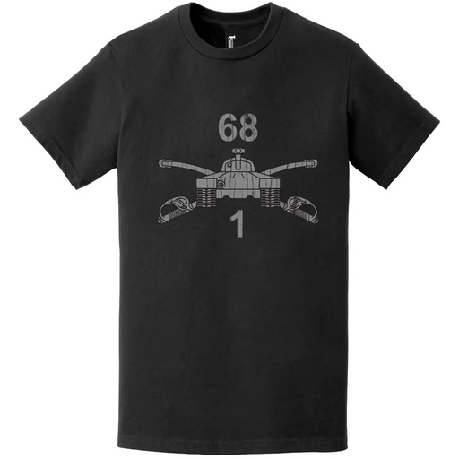 Distressed 1-68 Armor Regiment Branch Logo Emblem T-Shirt Tactically Acquired   