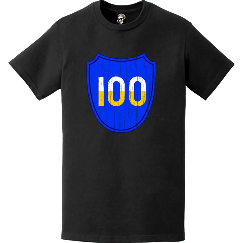 Distressed 100th Infantry Division (100th ID) SSI Logo Crest T-Shirt