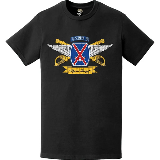 Distressed 10th Combat Aviation Brigade (10th CAB) 'Fly to Glory' Emblem Logo T-Shirt Tactically Acquired   
