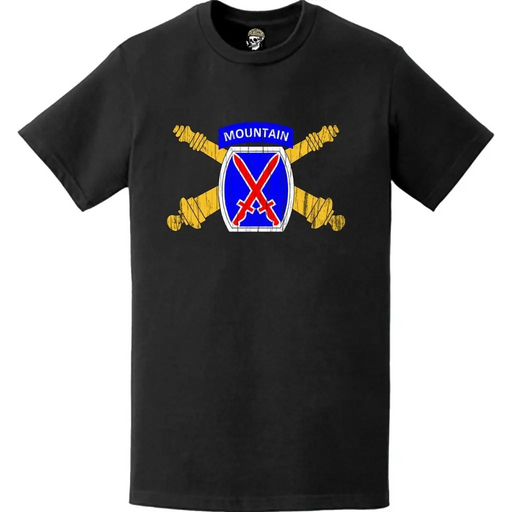 Distressed 10th Mountain Division Artillery (DIVARTY) "Mountain Thunder" Logo Emblem T-Shirt Tactically Acquired   