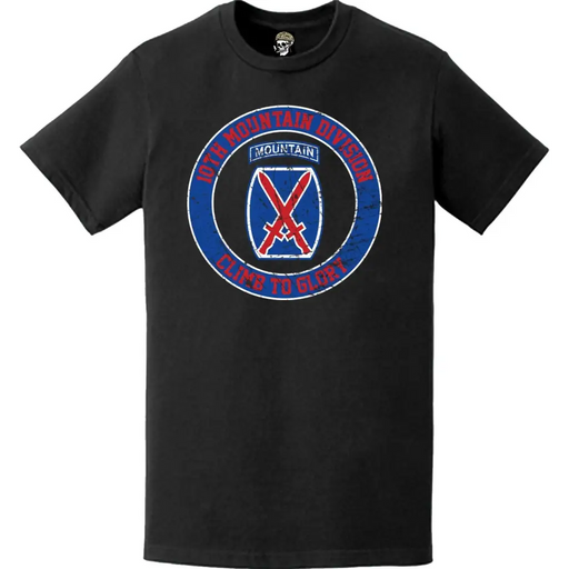 Distressed 10th Mountain Division "Climb to Glory" Crest T-Shirt Tactically Acquired   