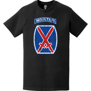 Distressed 10th Mountain Division SSI Logo T-Shirt Tactically Acquired   