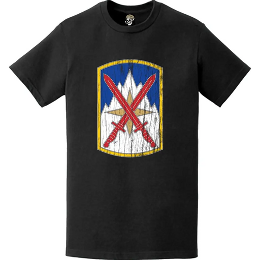 Distressed 10th Mountain Division Sust Bde 'Muleskinners' Logo Emblem T-Shirt Tactically Acquired   