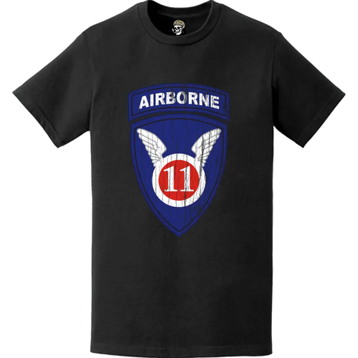 Distressed 11th Airborne Division SSI Logo Emblem T-Shirt Tactically Acquired   