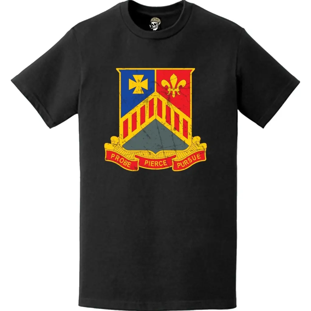 Distressed 127th Armor Regiment Emblem Logo T-Shirt Tactically Acquired   